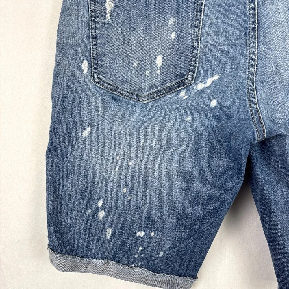 Empyre Denim Shorts Men's Size 34 Y2K Blue Distressed Cuffed Hem 11